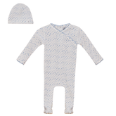 LITTLE FRAGILE 2PC RIB PRINT FOOTIE WITH BEANIE SET